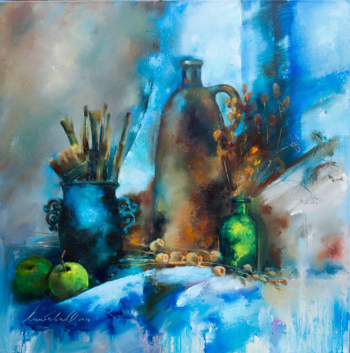 Evening Together By Olha Laptieva, 20 X 20, Artwork For Sale On Artfinder