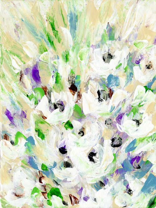 Tranquility Blooms 30 - Floral Painting by Kathy Morton Stanion by Kathy Morton Stanion