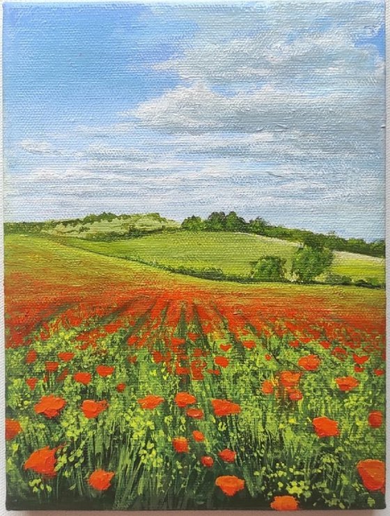 Poppy Field | Original Acrylics Painting | 2022