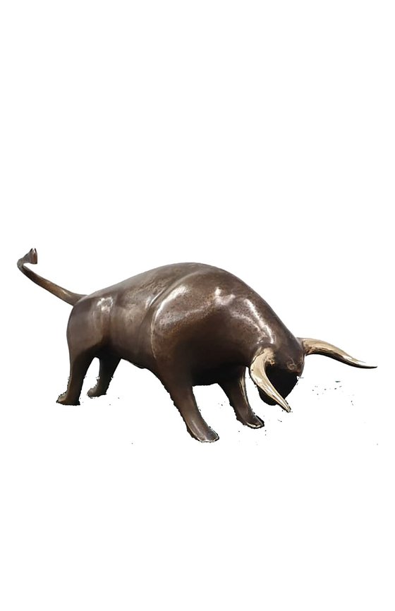 "Bull II" Contemporary Bronze Sculpture