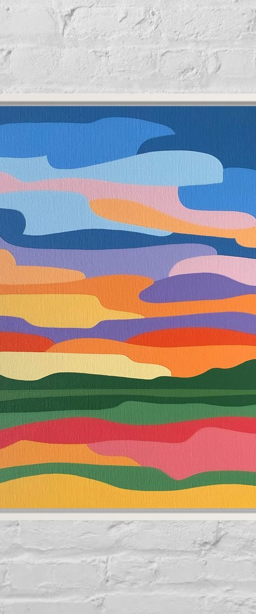 Sunset Over the Meadow by Zoe Hattersley