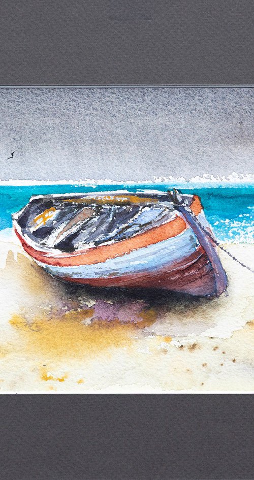 Calabria boat on the beach by Andrzej Rabiega