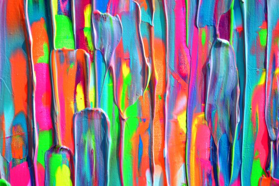 63x31.5'' Large Ready to Hang Colourful Modern Abstract Painting - XXXL Happy Gypsy Dance 12