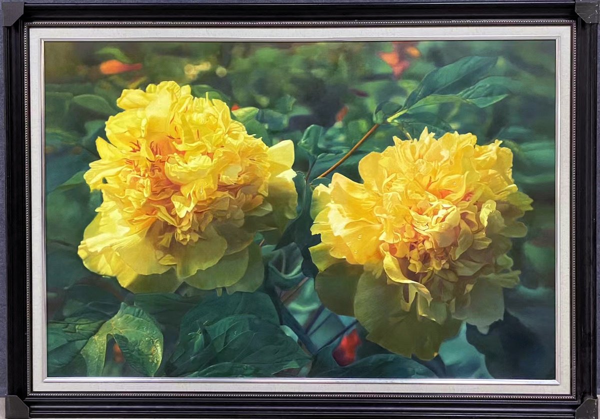 Impressionistic Botanical Oil Painting By Kunlong Wang, 59 X 39", Realism Oil Painting:beautiful Flowers C188, Original Artwork