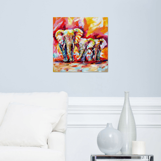 Walking majestic elephants
