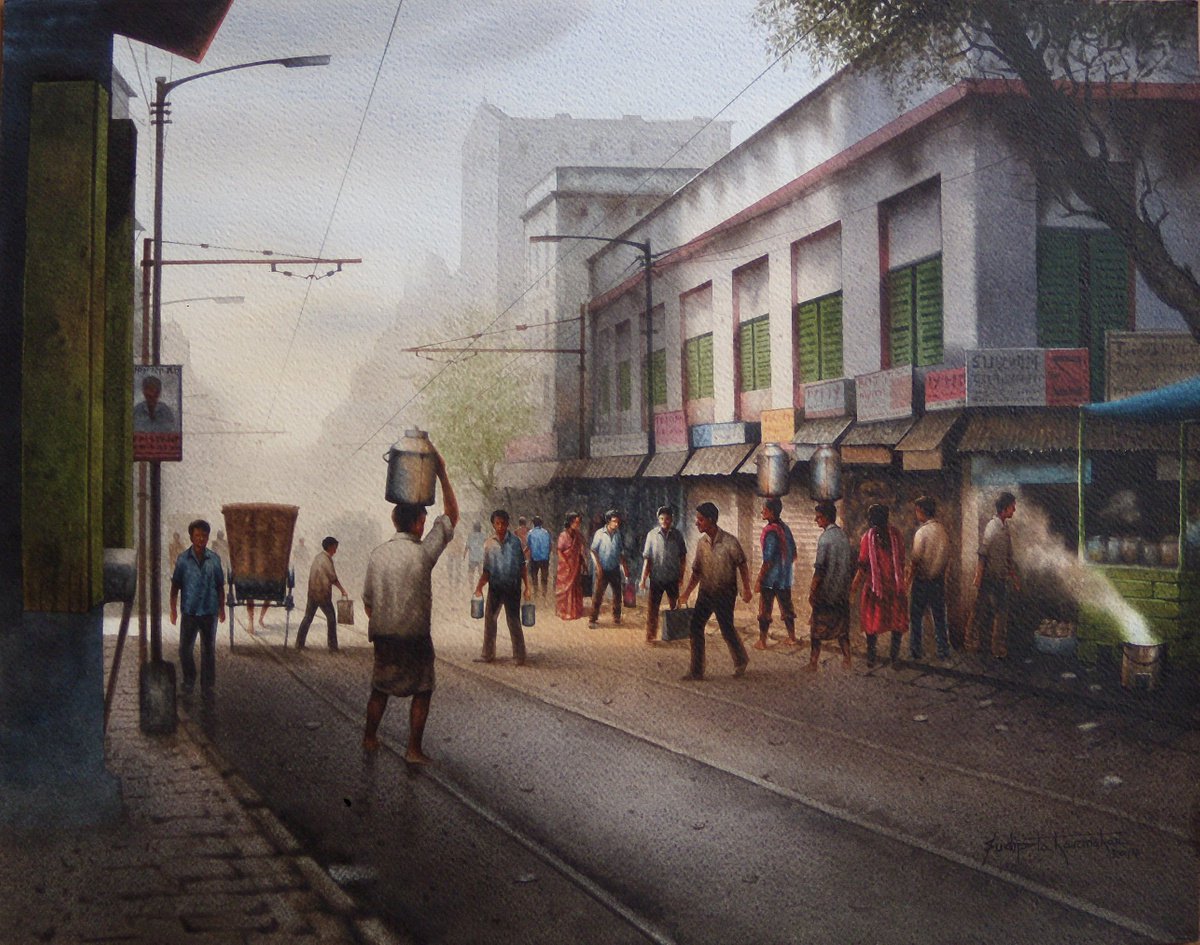 bara bazar milk market by Sudipta Karmakar