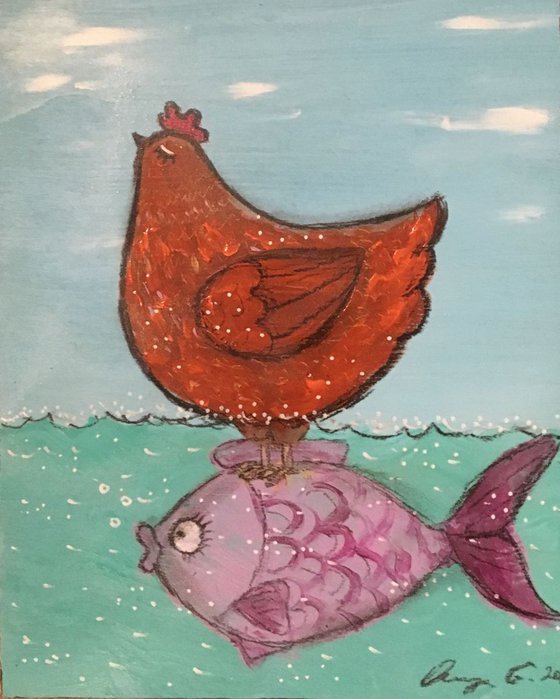 That’s what friends are for. Chicken, fish, abstract