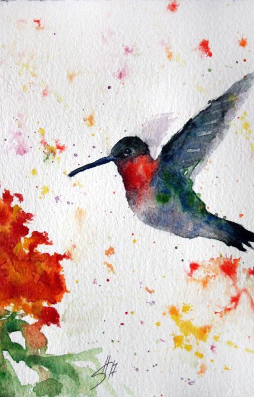Bird 05 / Original Painting by Salana Art Gallery