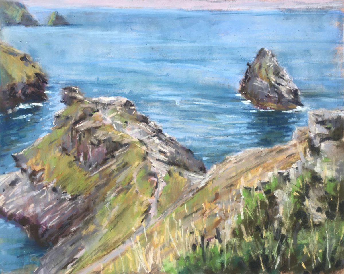View over the entrance to Boscastle Harbour by Louise Gillard