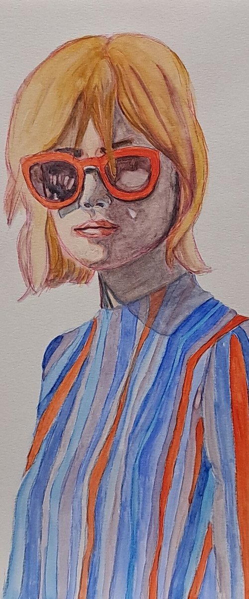 Retrato a rayas. by Bonifacio Contreras Tovar.