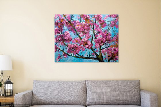 SAKURA 6616 - oil landscape painting on stretched canvas