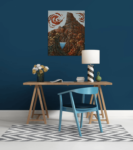Extinct volcano 65x80cm ,Acrylic/canvas