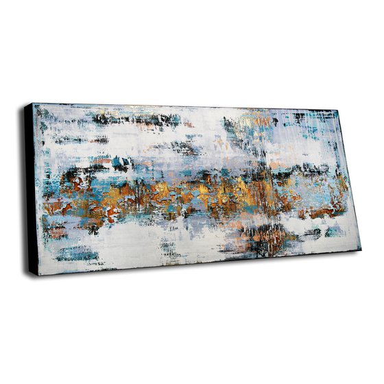 MELTING SNOW * 63" x 31.5" * TEXTURED ARTWORK ON CANVAS * PASTEL COLORS