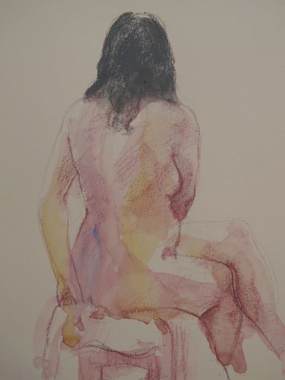 Back view of female nude