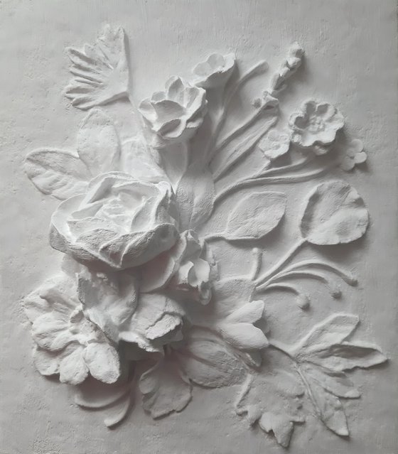 sculptural wall art "Elegant bouquet"