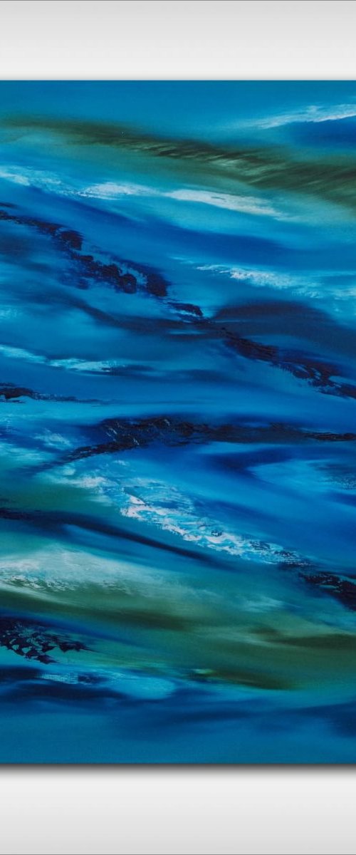 Sky Element III, 60x60 cm, Deep edge, Original abstract painting, oil on canvasi by Davide De Palma