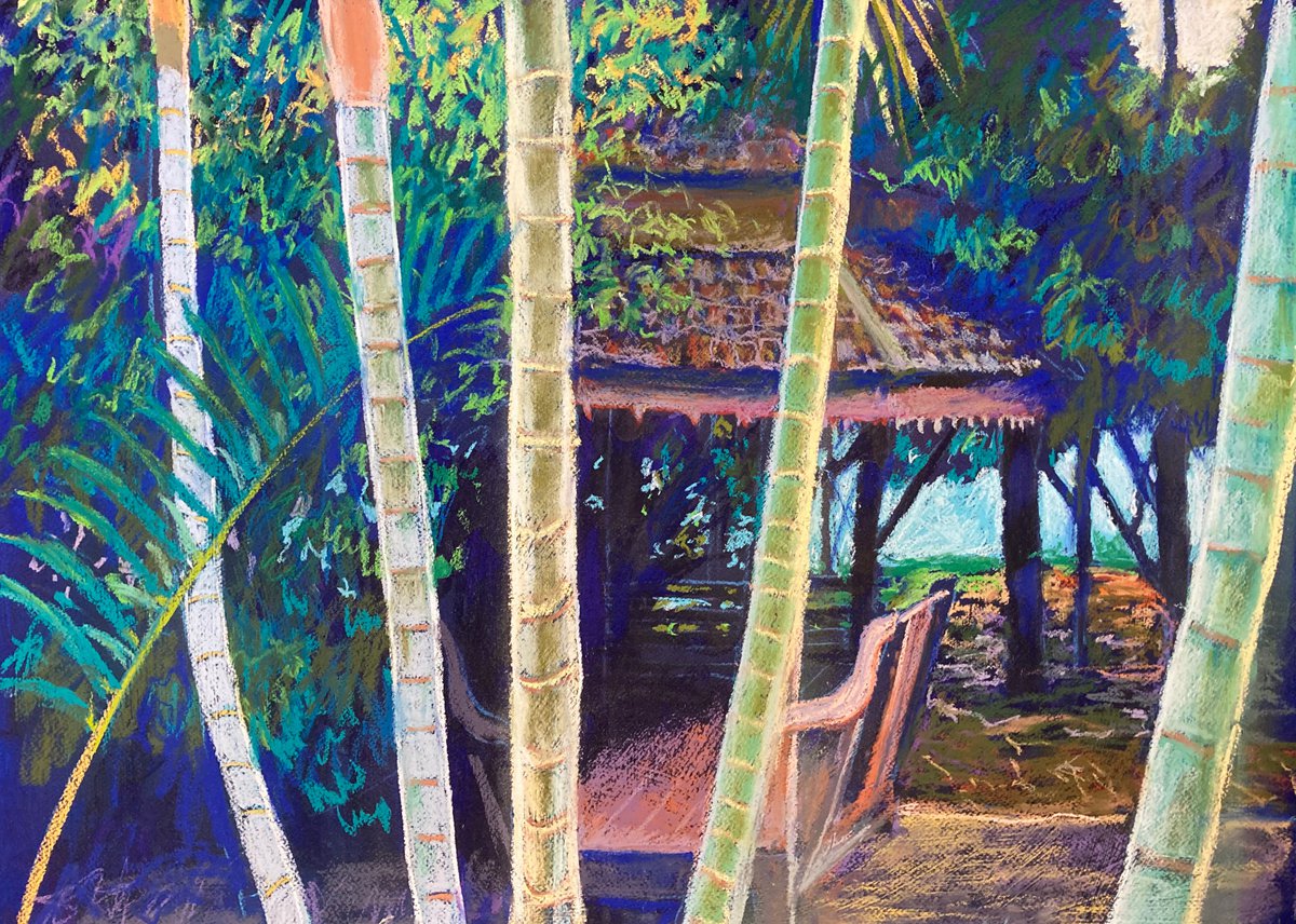 Impressionistic Landscape Pastel Drawing By John Cottee, 30 X 22, Sala, Original Artwork