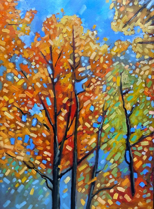 Autumn. Yellow trees by Volodymyr Smoliak