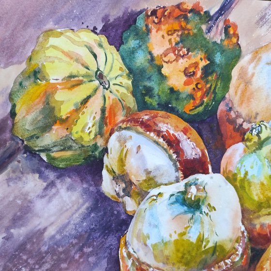 Exclusive from Ukraine (pumpkins) - watercolor artwork