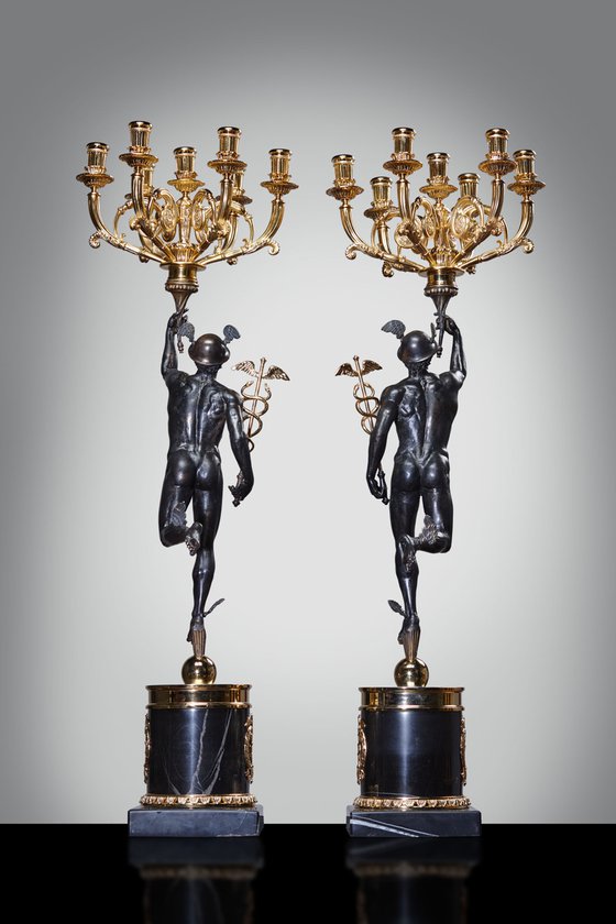 A Pair of Candlesticks “Mercury Mirror Images”