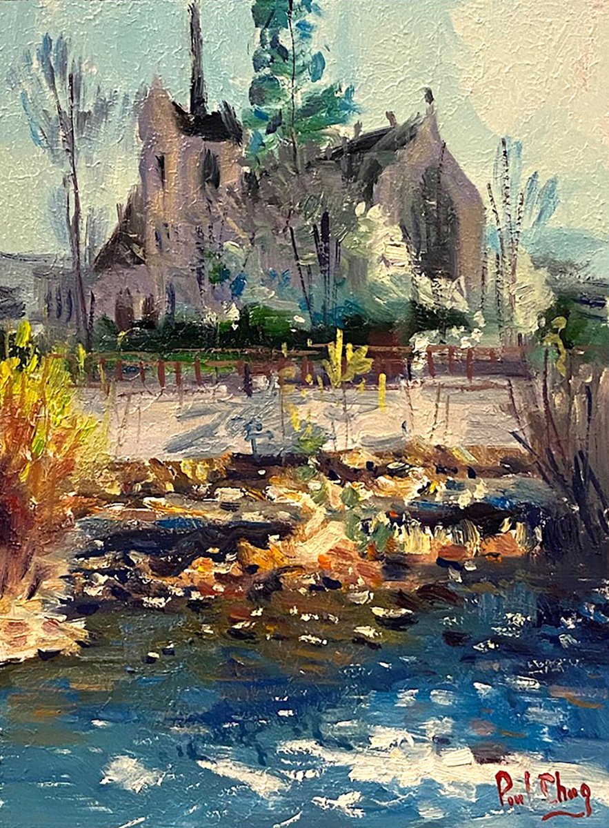 Church by the River by Paul Cheng