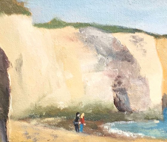An original oil painting of Kingsgate Bay Kent