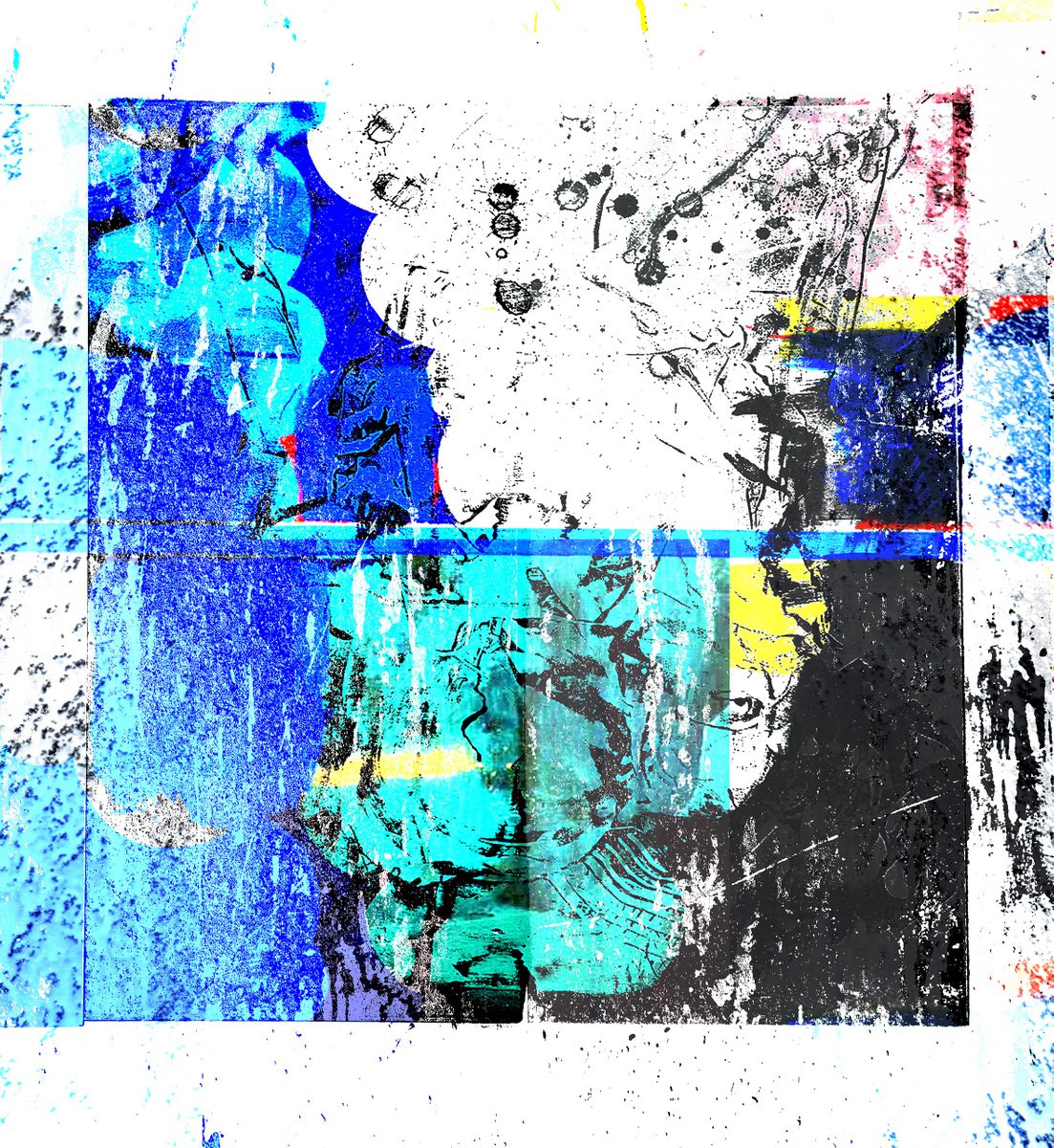 Abstract Print By The Most Active, 14 X 15", Data Process, Original Artwork