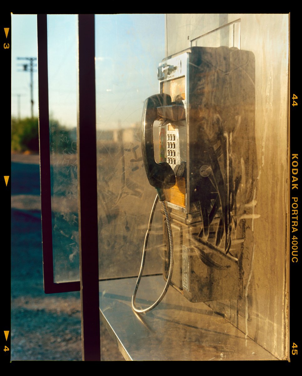 Urban And Pop Cityscapes Photograph By Richard Heeps, 23 X 27", Call Box, Salton Sea, Original Artwork