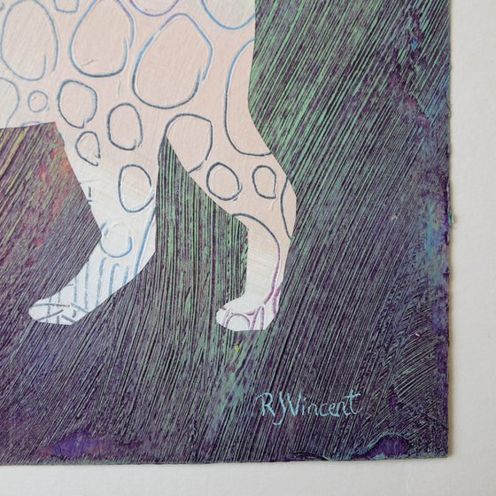 White Cat with Pink Nerines