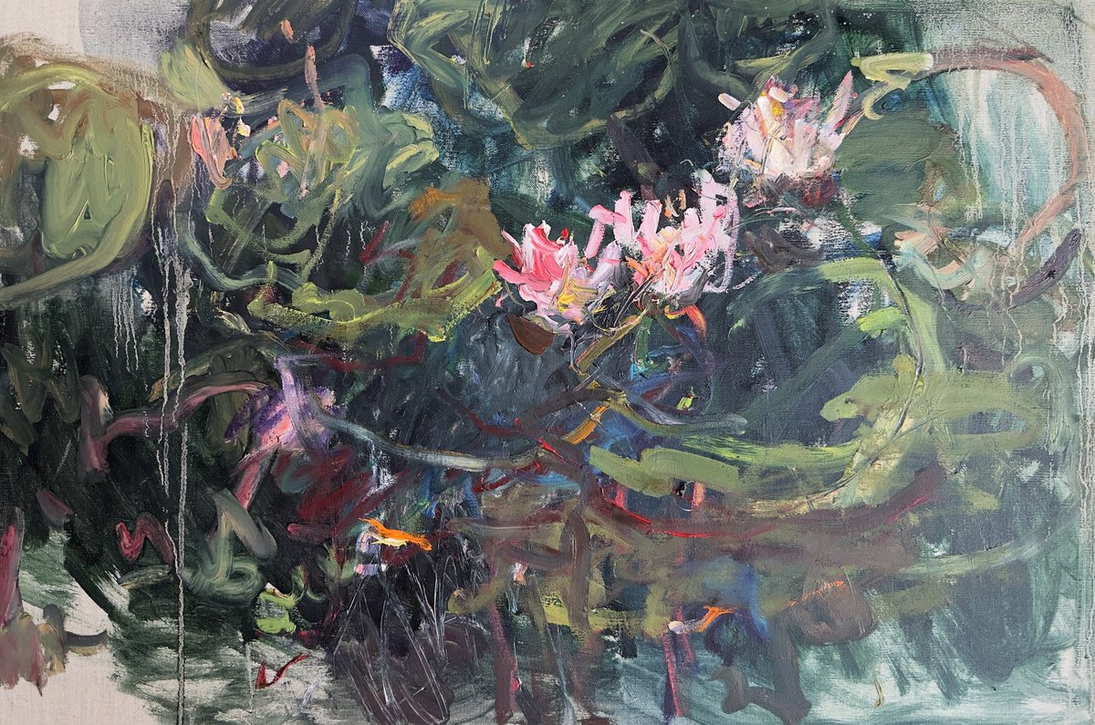Expressive Oil Painting , Small Pond. By Lilia Orlova-Holmes, 30 X 20, Artwork For Sale On Artfinder