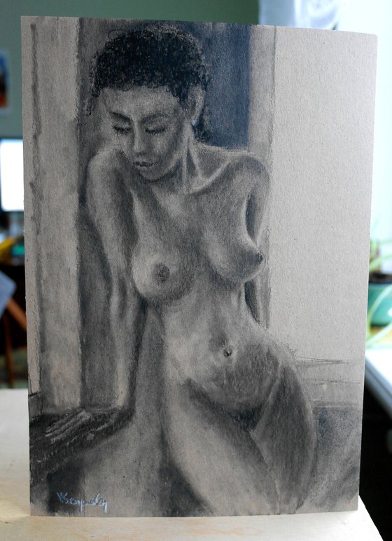 Female Figure 37 Charcoal Sketch