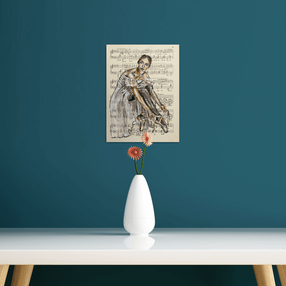 Ballerina LIII- Vintage Music Page, GIFT idea