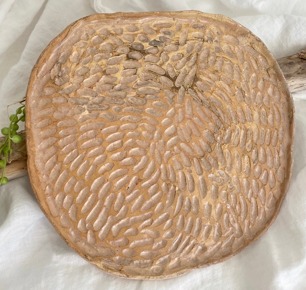 Organic Abstract Clay Sculpture By Ksenia Kozhakhanova, 8 X 8", "Moon Land", Original Artwork