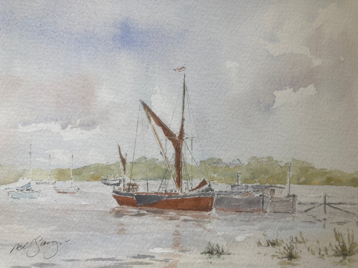 Barges at Pin Mill, Suffolk by Noel Sawyer