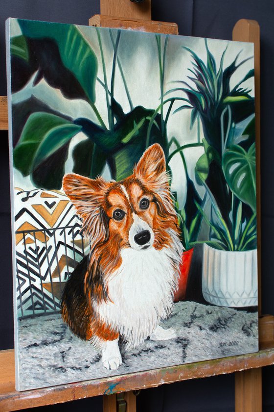 Little Friend by Vera Melnyk (Dog Painting, Gift, Wall Art, Animal Art)