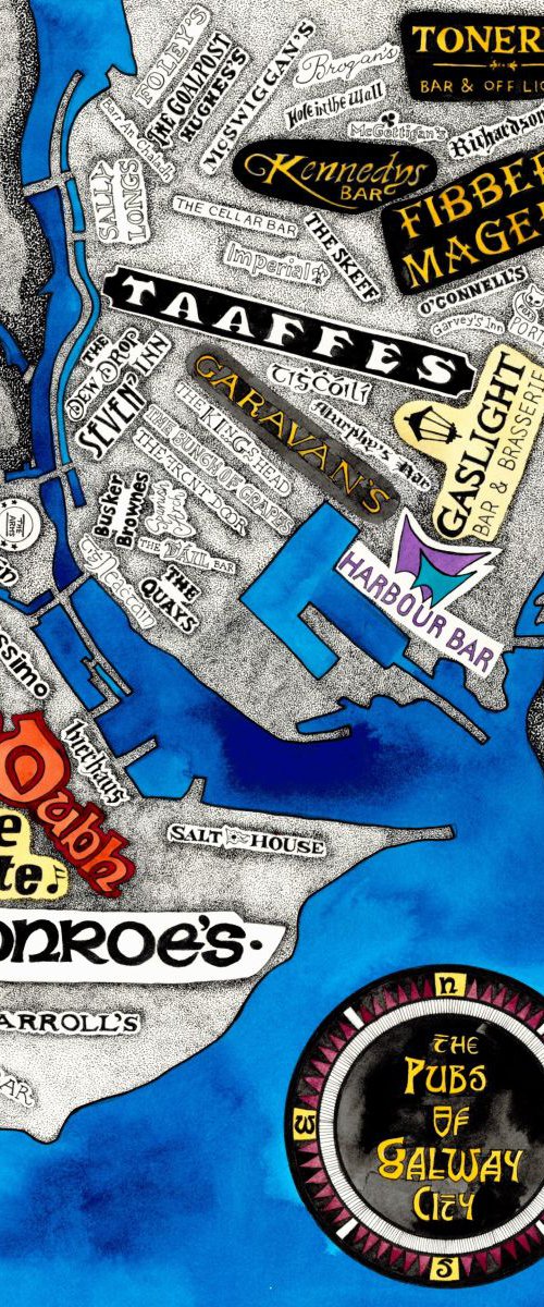 Pubs of Galway City Word Map by Terri Smith