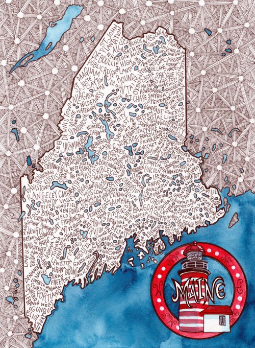 Maine Word Map by Terri Smith
