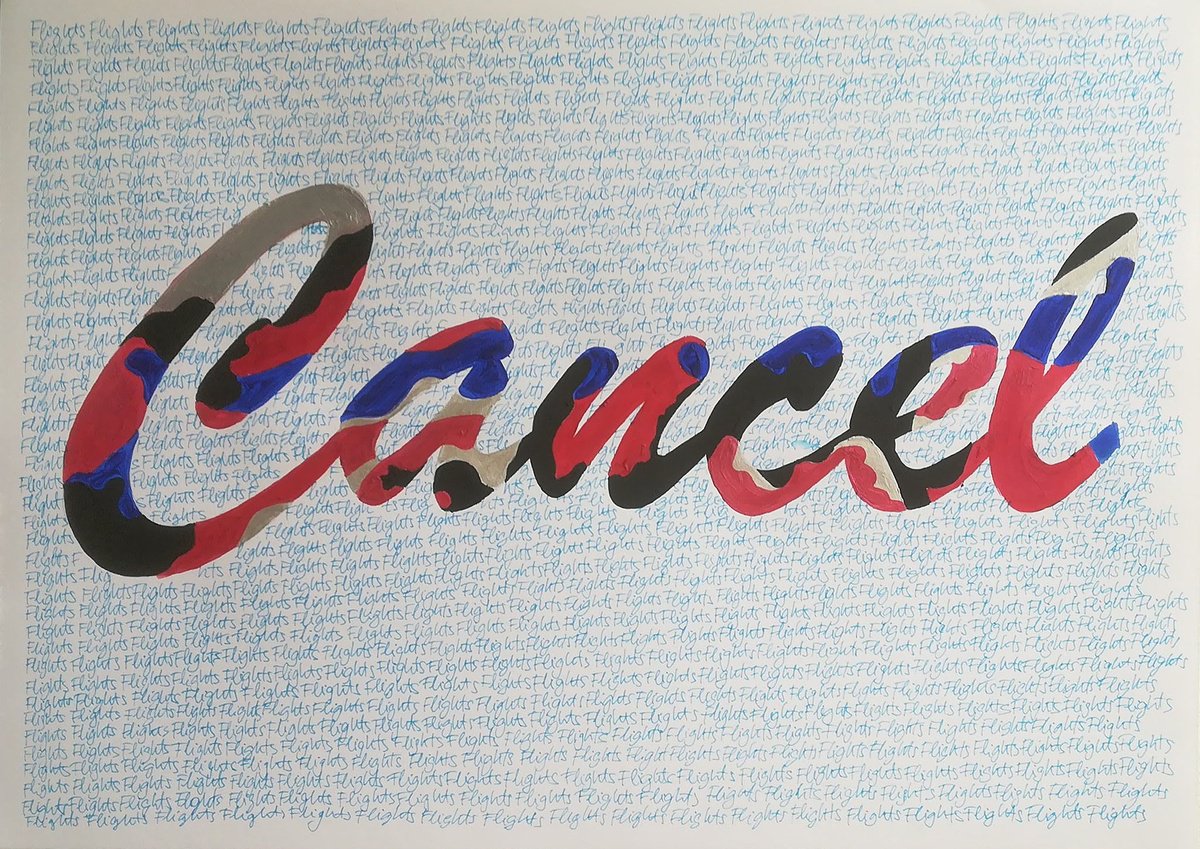 Illustrative Still Life Painting By Aleksandar Basic, 17 X 12, Cancel Flights, Original Artwork