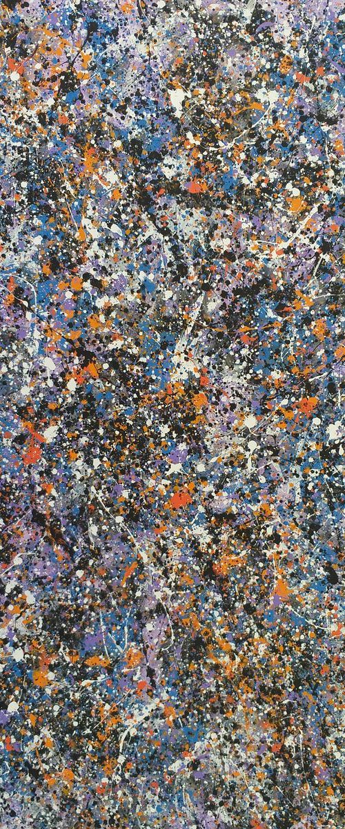 Abstract Jackson Pollock style acrylic on canvas by M.Y. by Max Yaskin