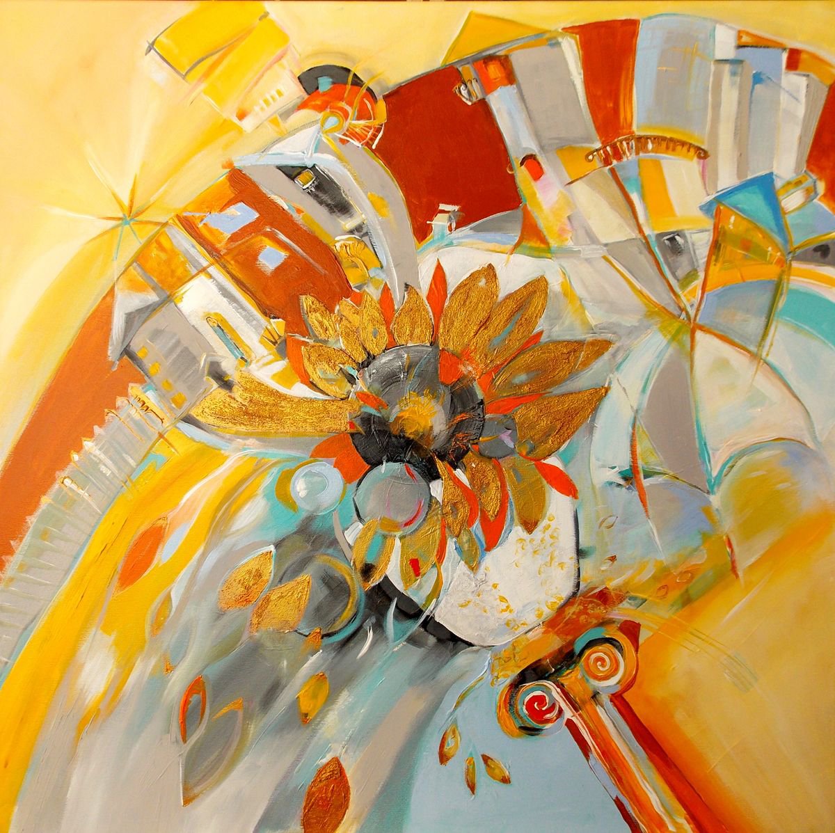 Impressionistic Landscape Acrylic Painting By Maria Paunova, 31 X 31", Eternity, Original Artwork