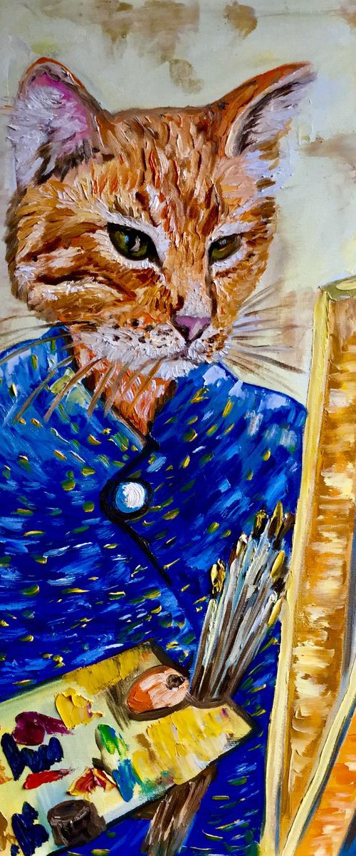 Vincent Van Gogh ginger cat. by Olga Koval