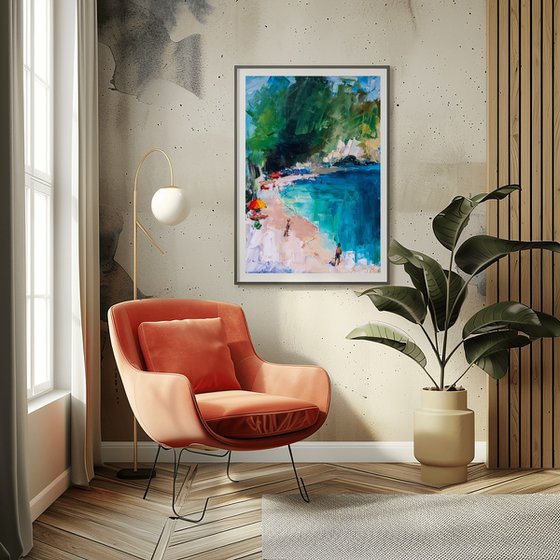 Vibrant Coastal Beach Art
