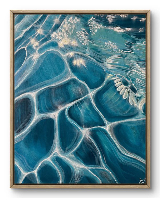 Blue ocean ripples