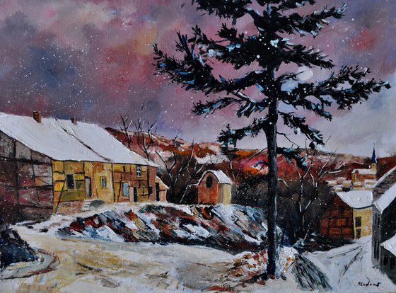 An old village in winter - Houroy