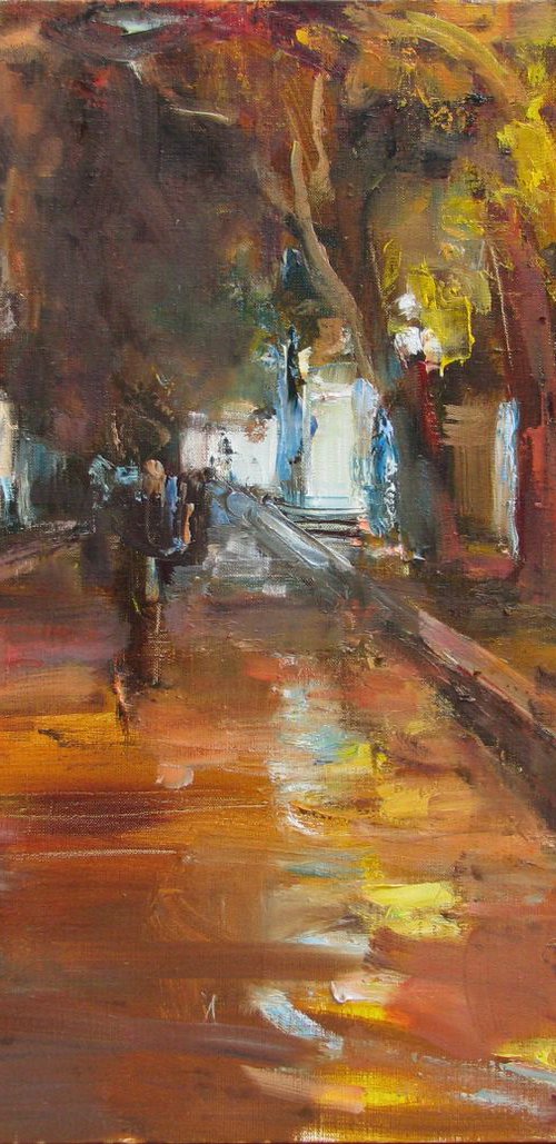 Boulevard in the evening by Nelina Trubach-Moshnikova
