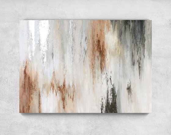 "Instant 2" Abstract gray brown beige art