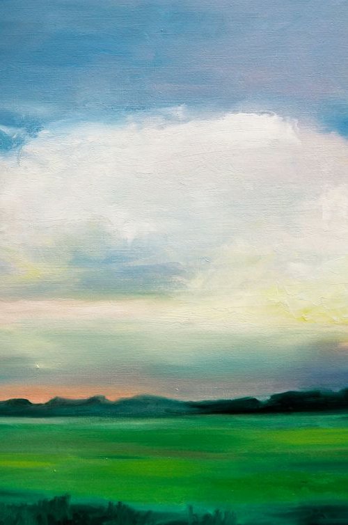 Clouds landscape painting on canvas Oil by Anna Lubchik