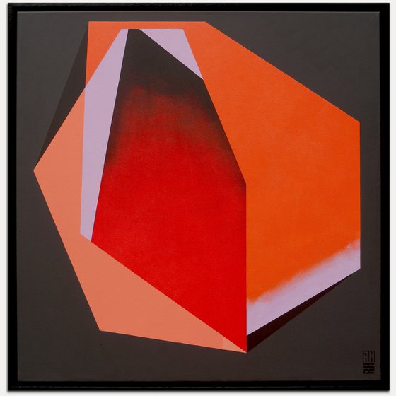 Diamond orange marble