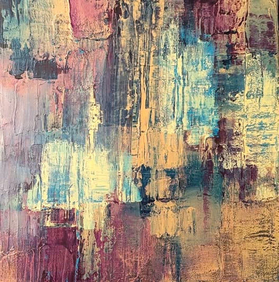 Abstract Acrylic Painting By Lisa Price, 16 X 16", Stratum, Original Artwork