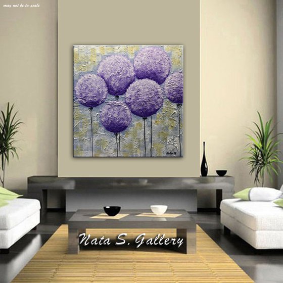 Purple Lollipops - Abstract Textured Painting